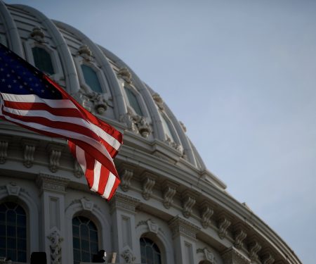 U.S. Capitol with Flag