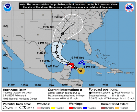 Hurricane Delta Aims for Gulf Coast Bases | Air & Space Forces Magazine