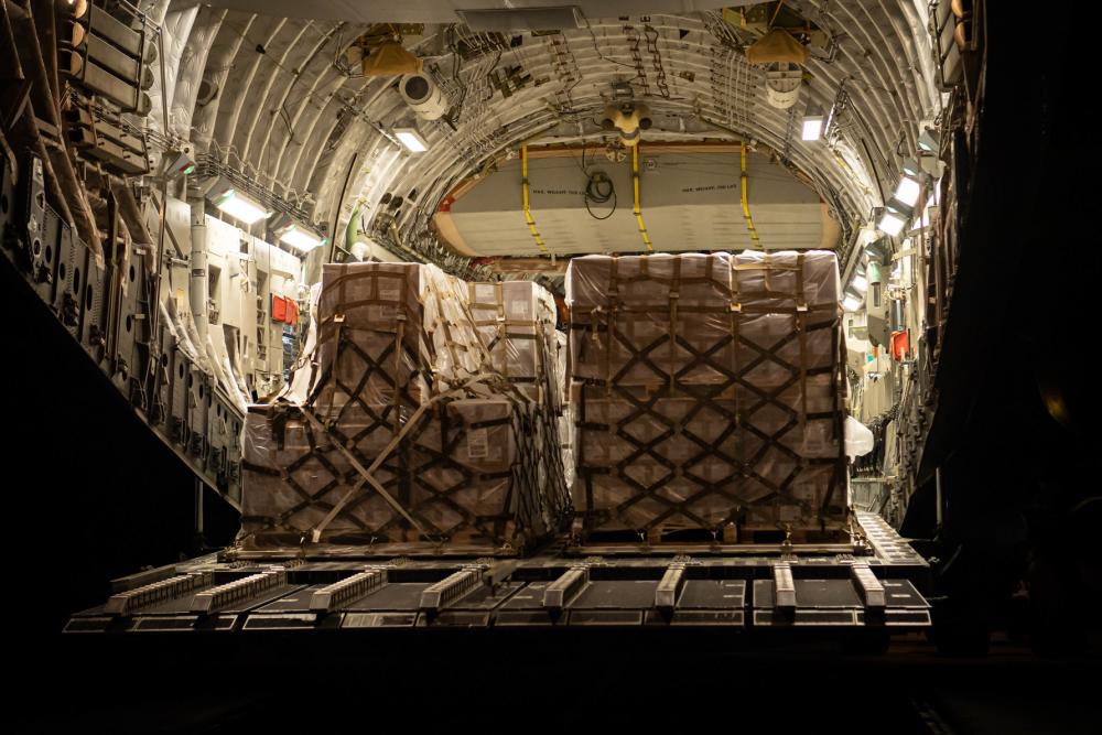 Air Force C-17 Delivers 78,000 Pounds of Infant Formula