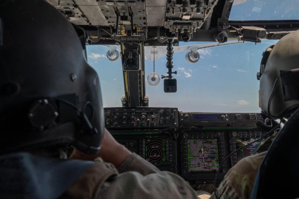 KC-46 Tanker Refuels a CV-22 Tiltrotor for 1st Time