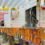 Lockheed Martin’s SDA Tranche 0 Transport Layer satellites are seen in one of its processing facilities.