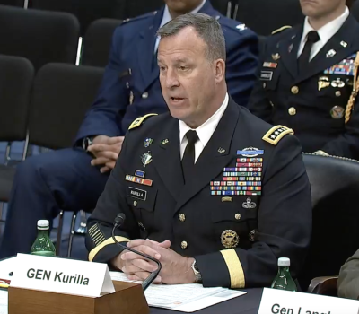 U.S. Central Command commander Gen. Michael E. Kurilla addresses lawmakers at the Senate Armed Services Committee hearing on March 7, 2024. Screenshot